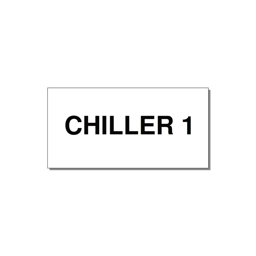 4.0x2.0" Safety Label - CHILLER 1 — 4x2" Black on White, Adhesive