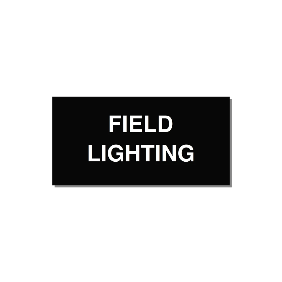 4.0x2.0" Safety Label - FIELD LIGHTING — 4x2" White on Black, Adhesive