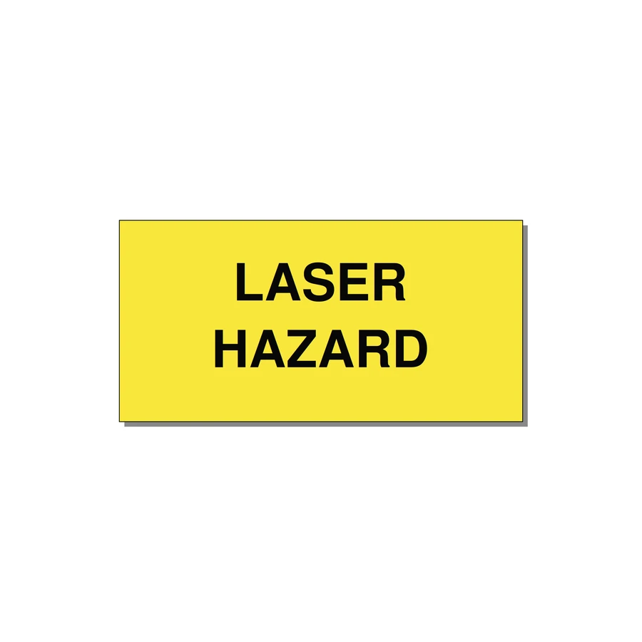 4.0x2.0" Safety Label - LASER HAZARD — 4x2" Black on Yellow, Adhesive