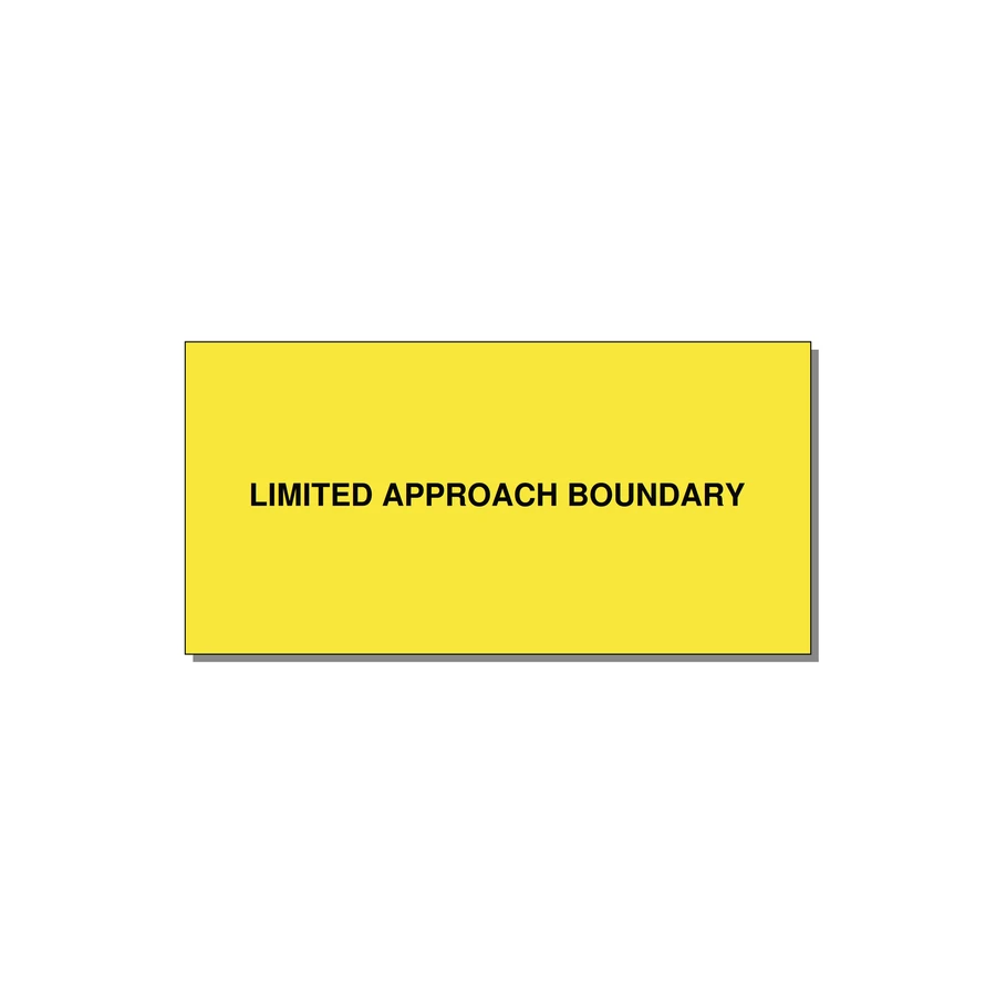 4.0x2.0" Safety Label - LIMITED APPROACH BOUNDARY — 4x2" Black on Yellow, Adhesive