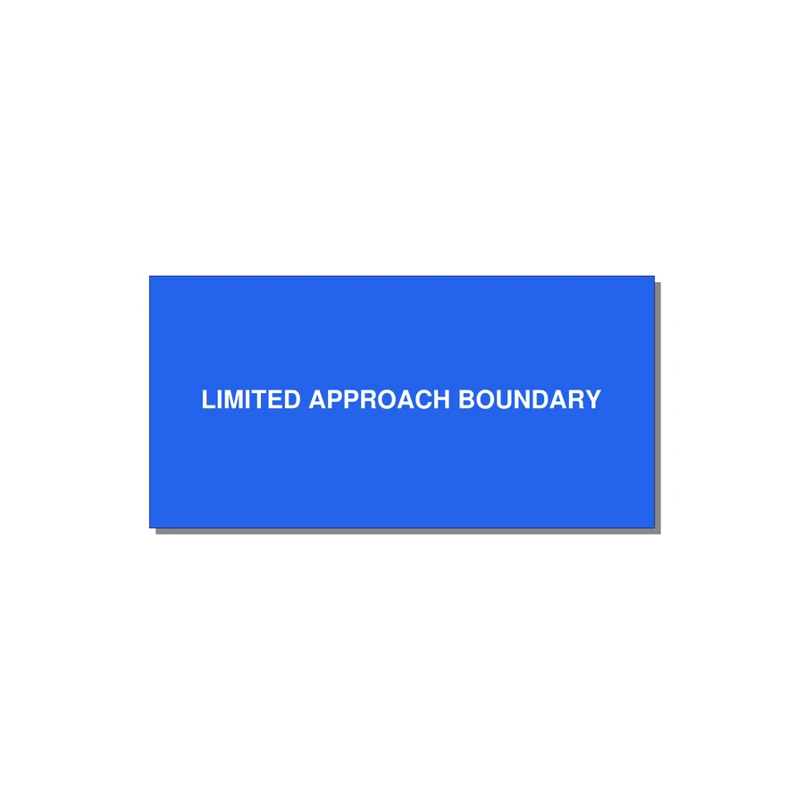4.0x2.0" Safety Label - LIMITED APPROACH BOUNDARY — 4x2" White on Blue, Adhesive