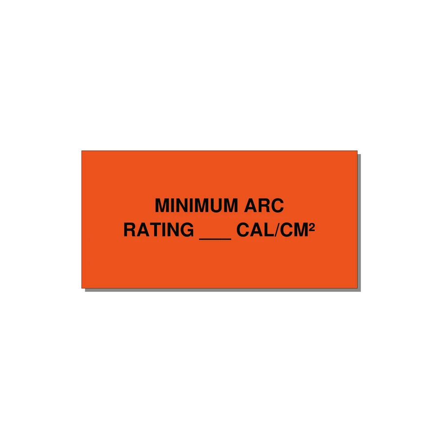 4.0x2.0" Safety Label - MINIMUM ARC RATING ___ CA — 4x2" Black on Orange, Adhesive