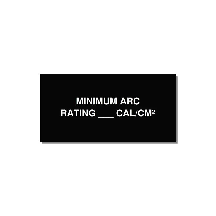 4.0x2.0" Safety Label - MINIMUM ARC RATING ___ CA — 4x2" White on Black, Adhesive