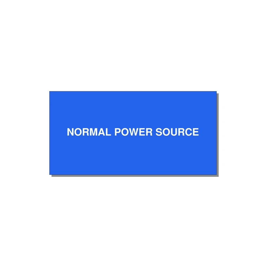 4.0x2.0" Safety Label - NORMAL POWER SOURCE — 4x2" White on Blue, Adhesive