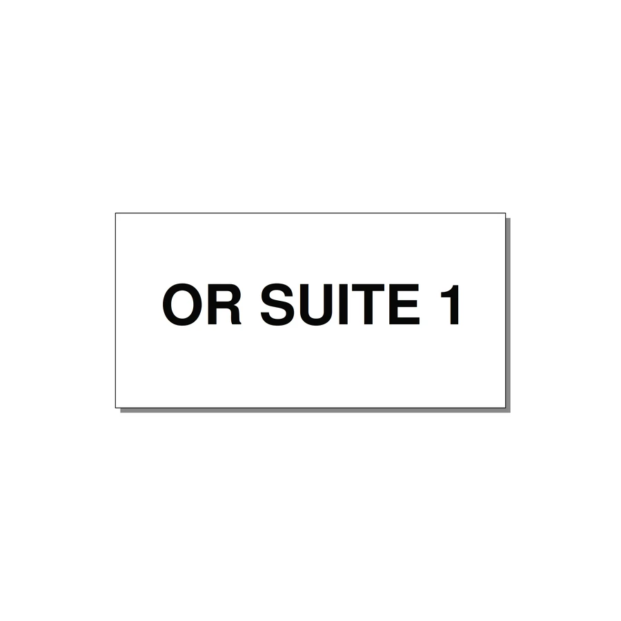 4.0x2.0" Safety Label - OR SUITE 1 — 4x2" Black on White, Adhesive