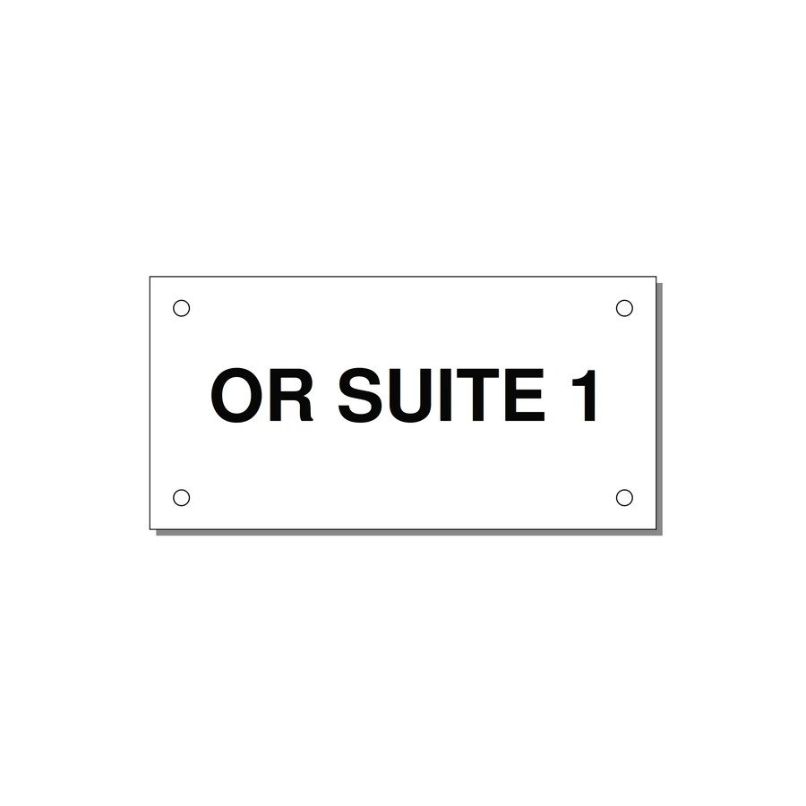4.0x2.0" Safety Label - OR SUITE 1 — 4x2" Black on White, Holes