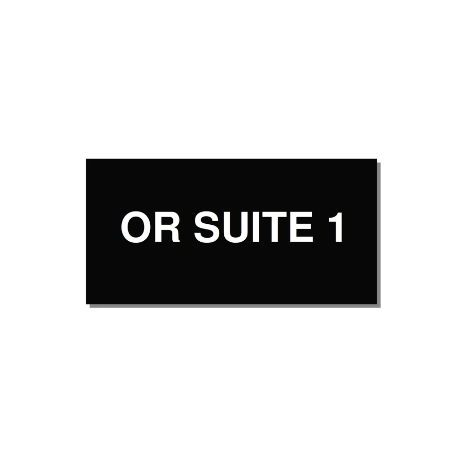 4.0x2.0" Safety Label - OR SUITE 1 — 4x2" White on Black, Adhesive