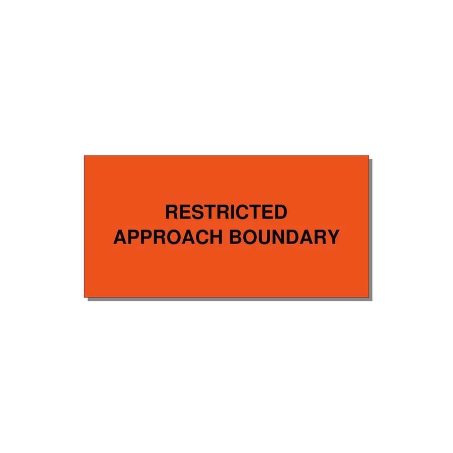 4.0x2.0" Safety Label - RESTRICTED APPROACH BOUND — 4x2" Black on Orange, Adhesive