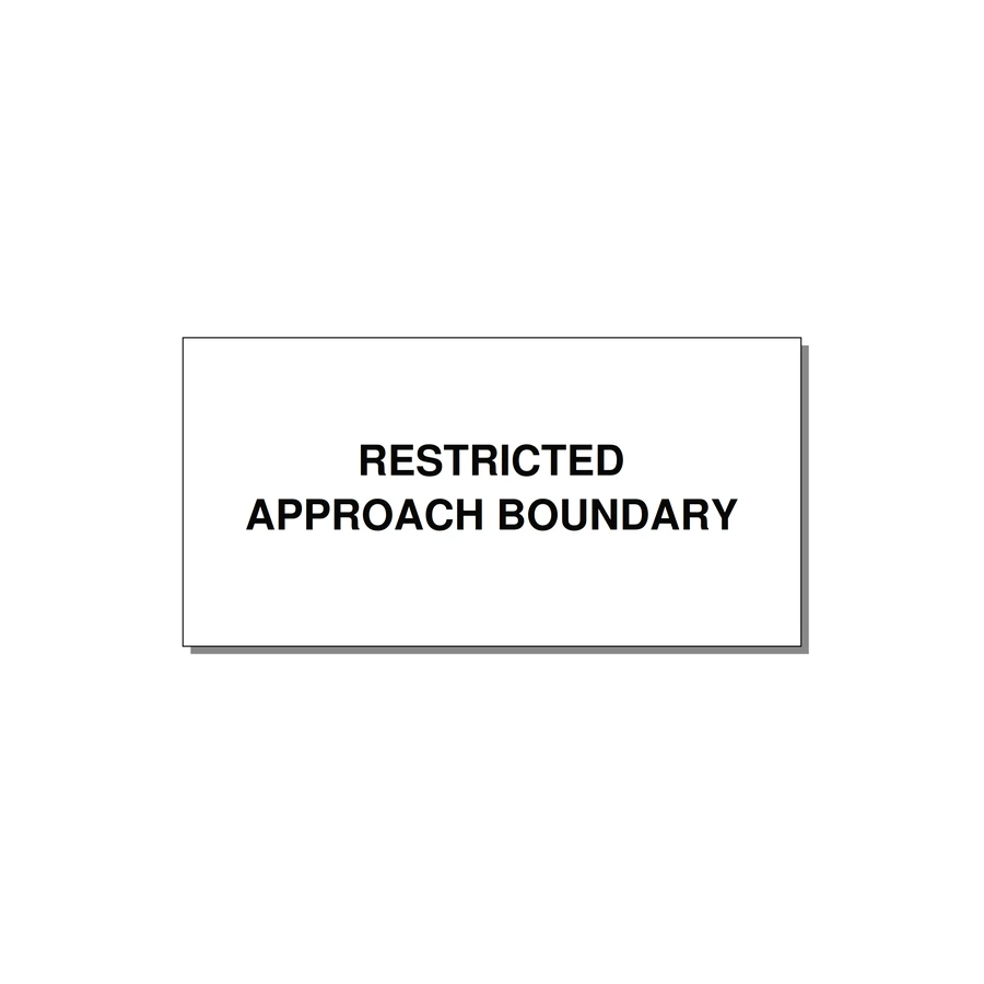 4.0x2.0" Safety Label - RESTRICTED APPROACH BOUND — 4x2" Black on White, Adhesive
