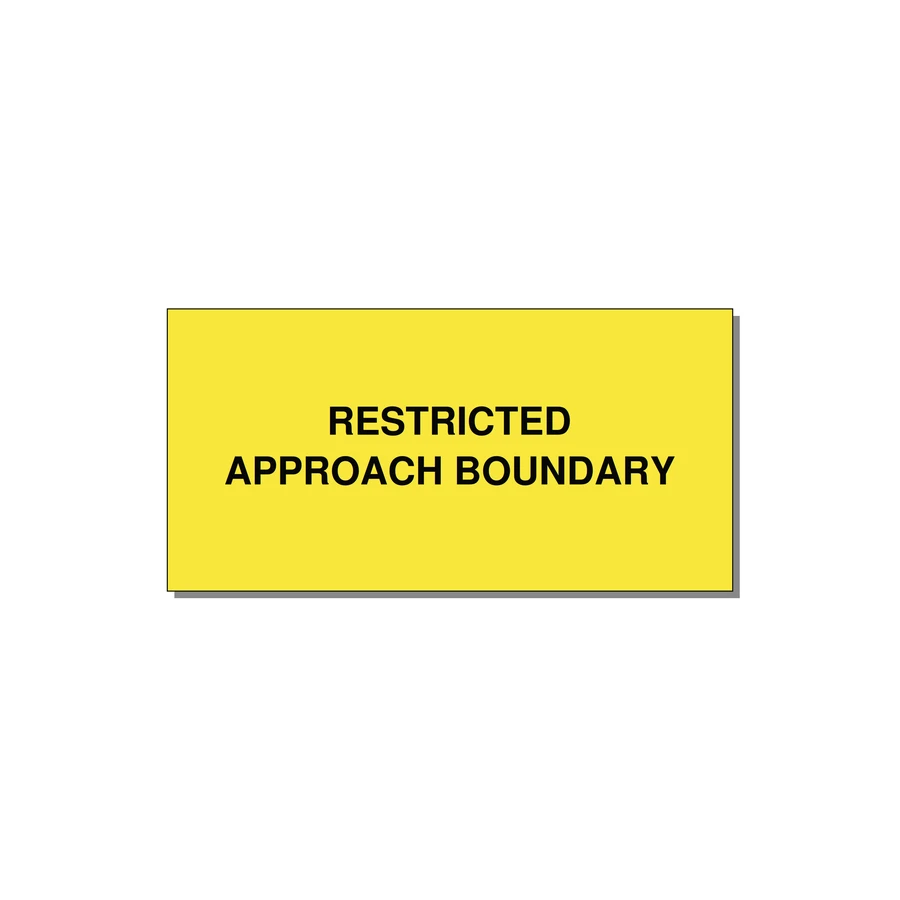 4.0x2.0" Safety Label - RESTRICTED APPROACH BOUND — 4x2" Black on Yellow, Adhesive