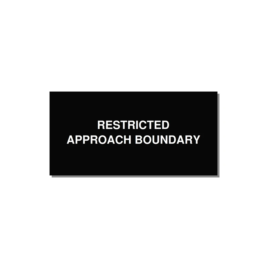 4.0x2.0" Safety Label - RESTRICTED APPROACH BOUND — 4x2" White on Black, Adhesive