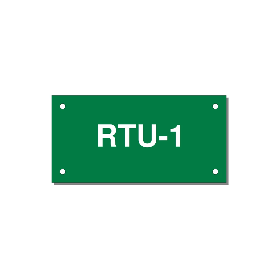 4.0x2.0" Safety Label - RTU-1 — 4x2" White on Green, Holes