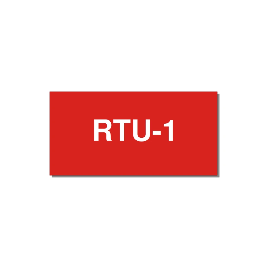 4.0x2.0" Safety Label - RTU-1 — 4x2" White on Red, Adhesive
