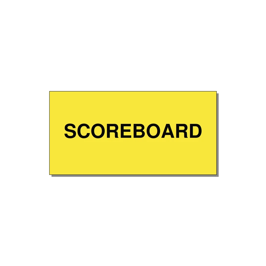4.0x2.0" Safety Label - SCOREBOARD — 4x2" Black on Yellow, Adhesive