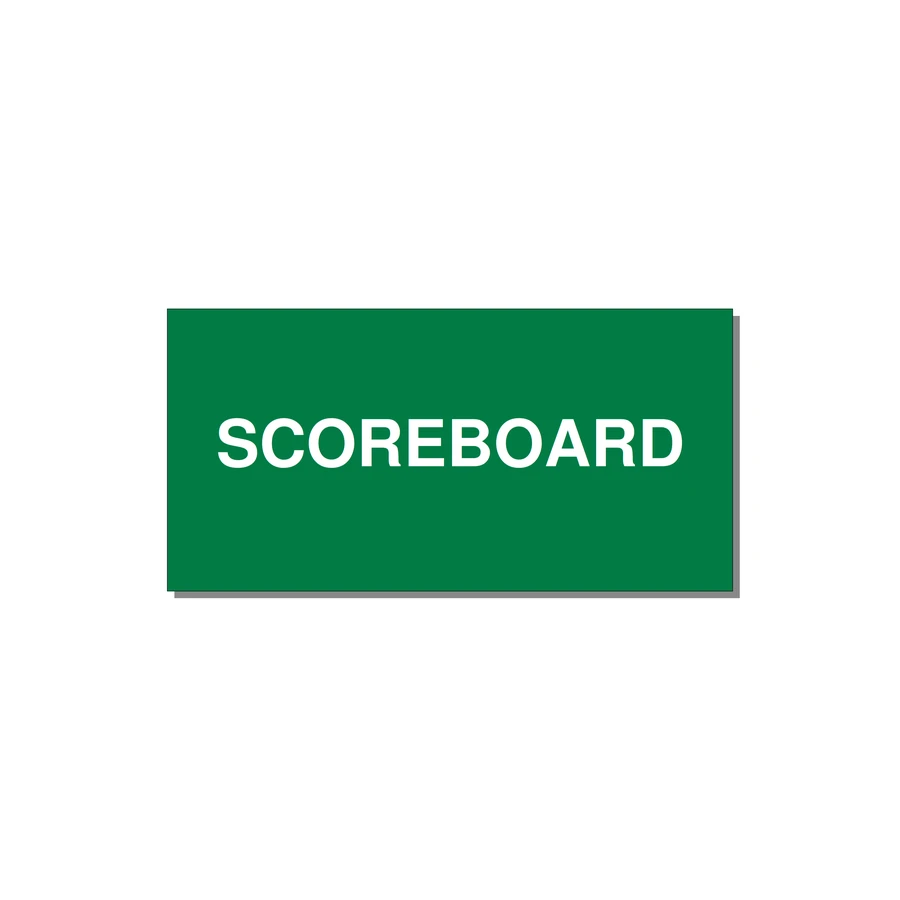 4.0x2.0" Safety Label - SCOREBOARD — 4x2" White on Green, Adhesive