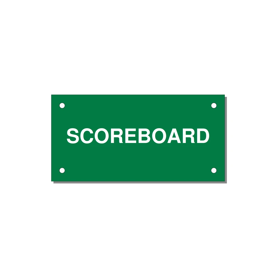 4.0x2.0" Safety Label - SCOREBOARD — 4x2" White on Green, Holes