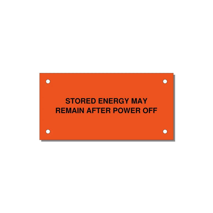 4.0x2.0" Safety Label - STO — 4x2" Black on Orange, Holes