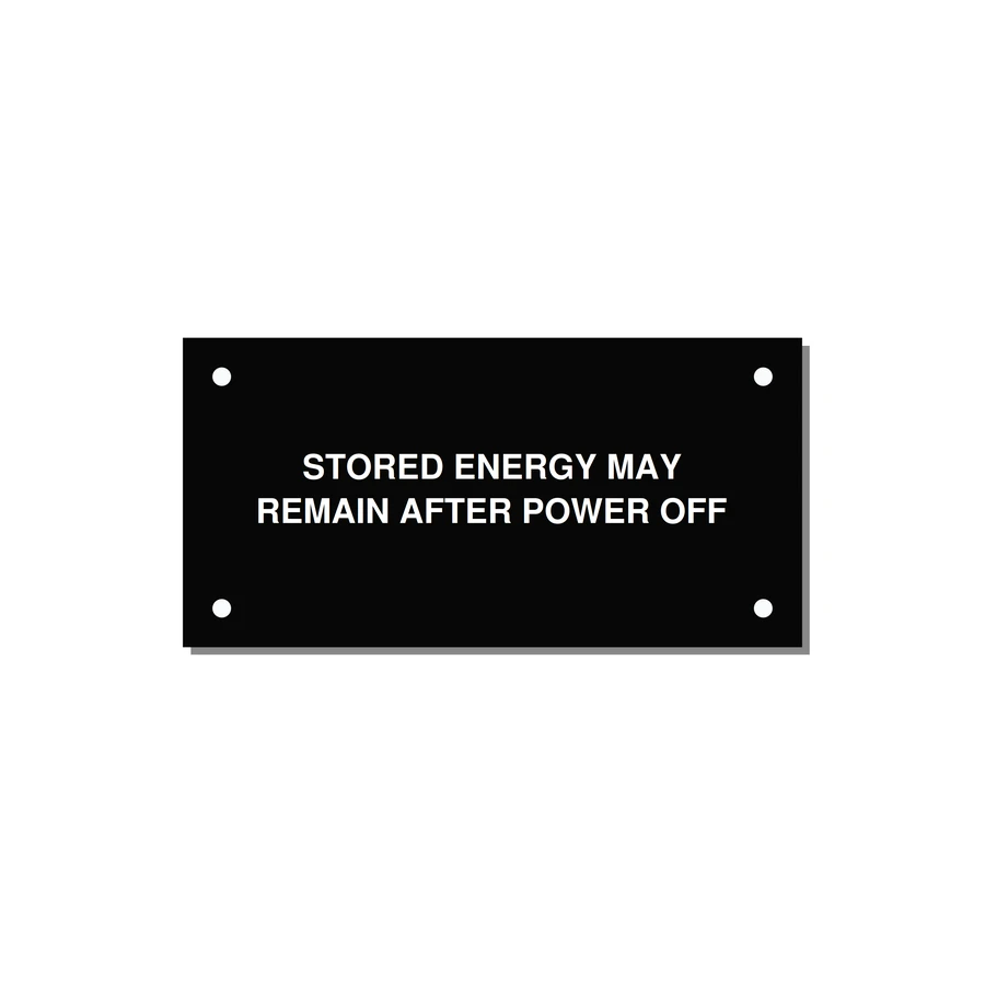 4.0x2.0" Safety Label - STO — 4x2" White on Black, Holes