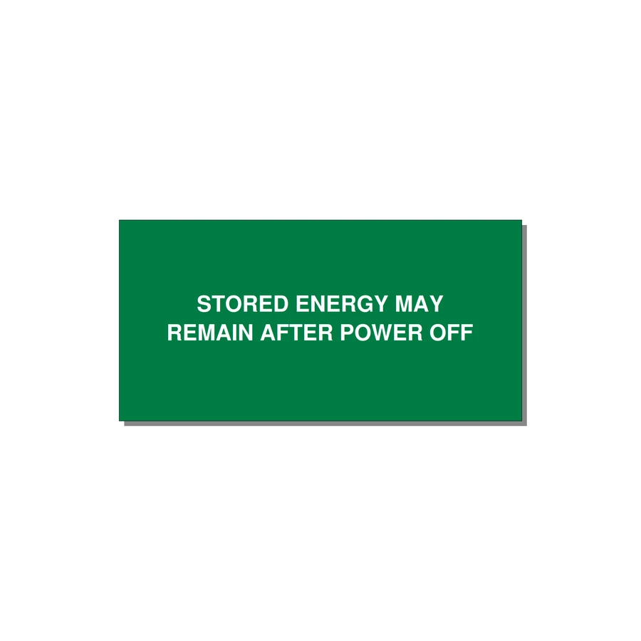 4.0x2.0" Safety Label - STO — 4x2" White on Green, Adhesive