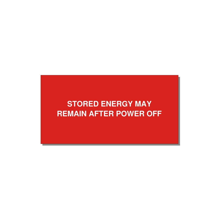 4.0x2.0" Safety Label - STO — 4x2" White on Red, Adhesive