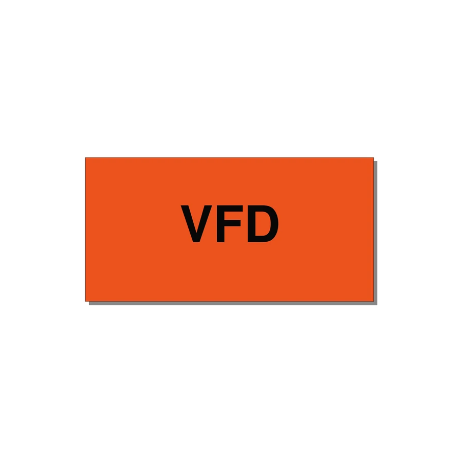 4.0x2.0" Safety Label - VFD — 4x2" Black on Orange, Adhesive
