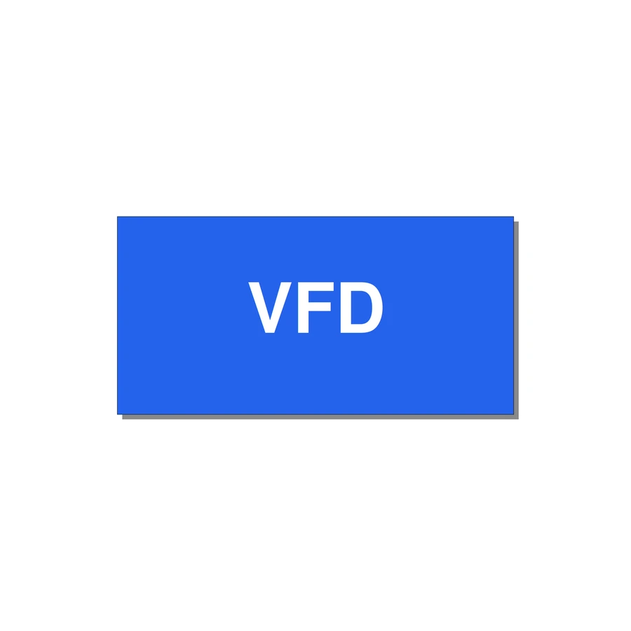 4.0x2.0" Safety Label - VFD — 4x2" White on Blue, Adhesive