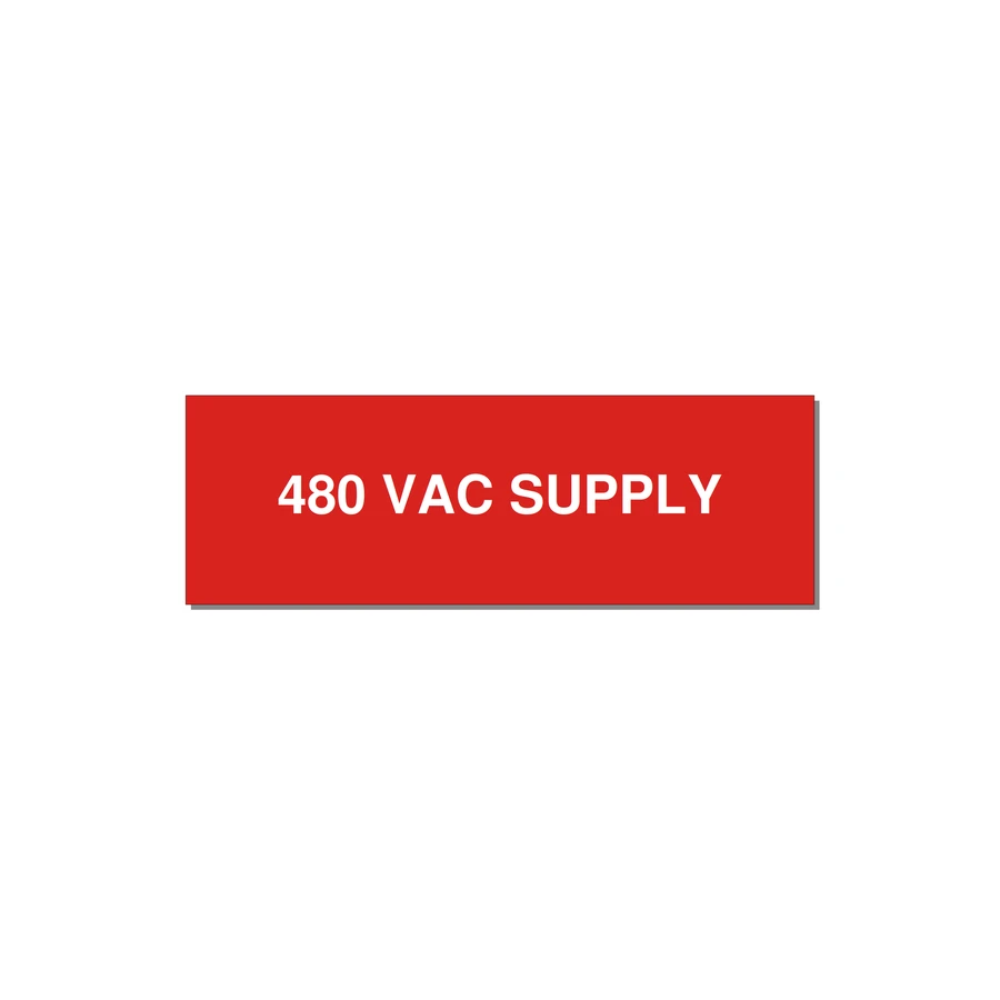 480VAC Supply Label – OEM Machine Power — 3x1" White on Red, Adhesive