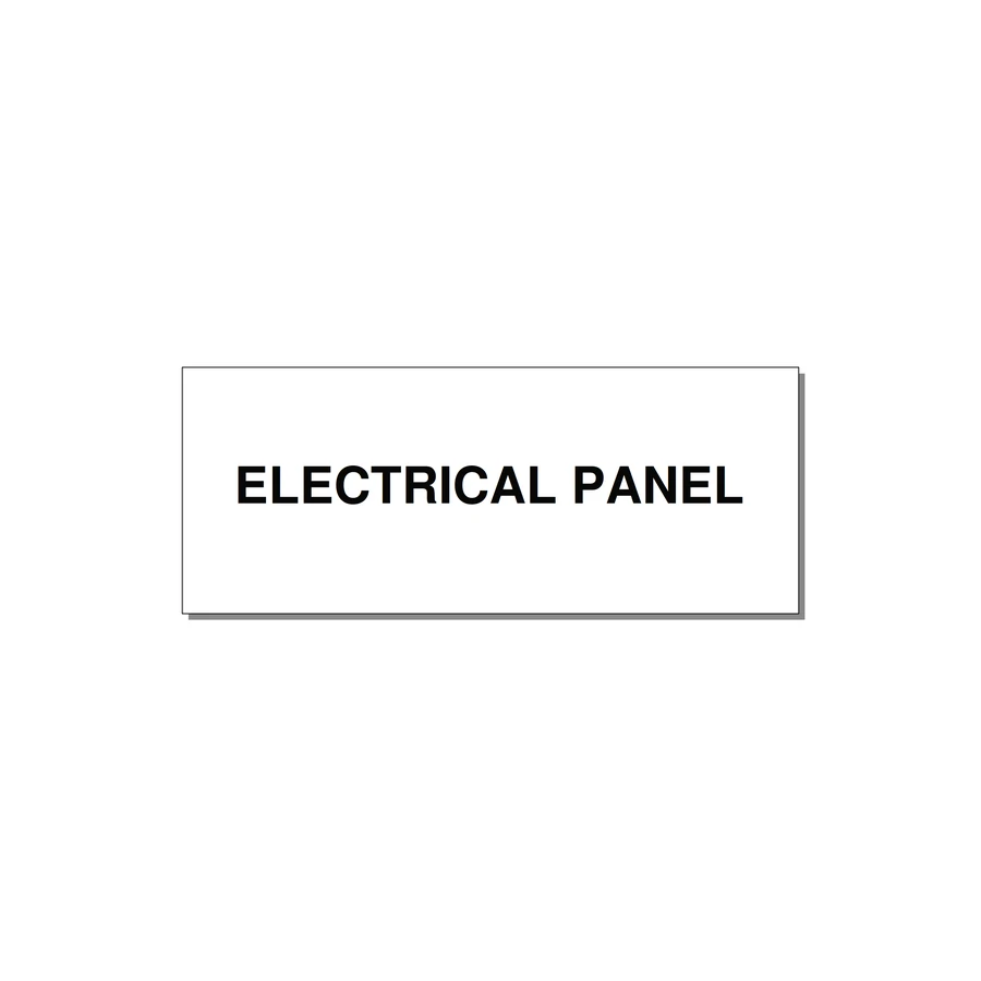 5.0x2.0" Electrical Safety Label - ELECTRICAL PANEL — 5x2" Black on White, Adhesive