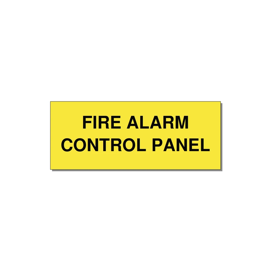 5.0x2.0" Panel Identification Label - FIRE ALARM CONTROL PANEL — 5x2" Black on Yellow, Adhesive