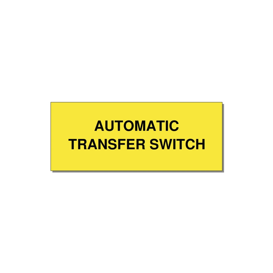 5.0x2.0" Safety Label - AUTOMATIC TRANSFER SWITCH — 5x2" Black on Yellow, Adhesive