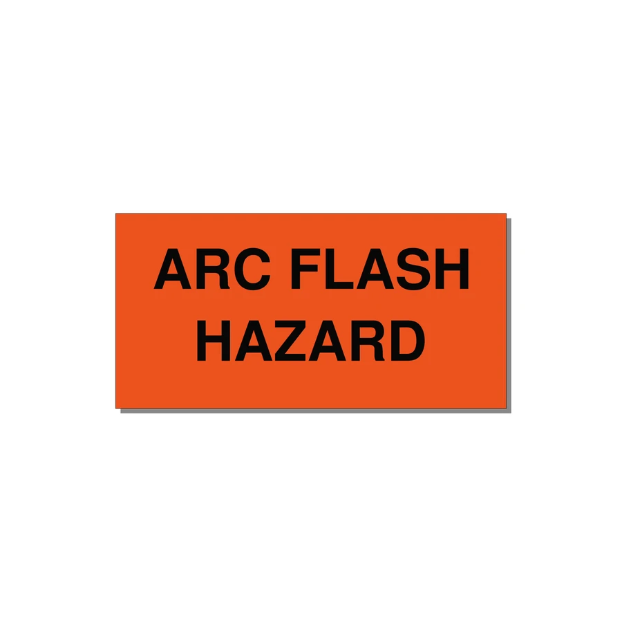5.0x2.5" Arc Flash Safety Label - ARC FLASH HAZARD — 5x2.5" Black on Orange, Adhesive
