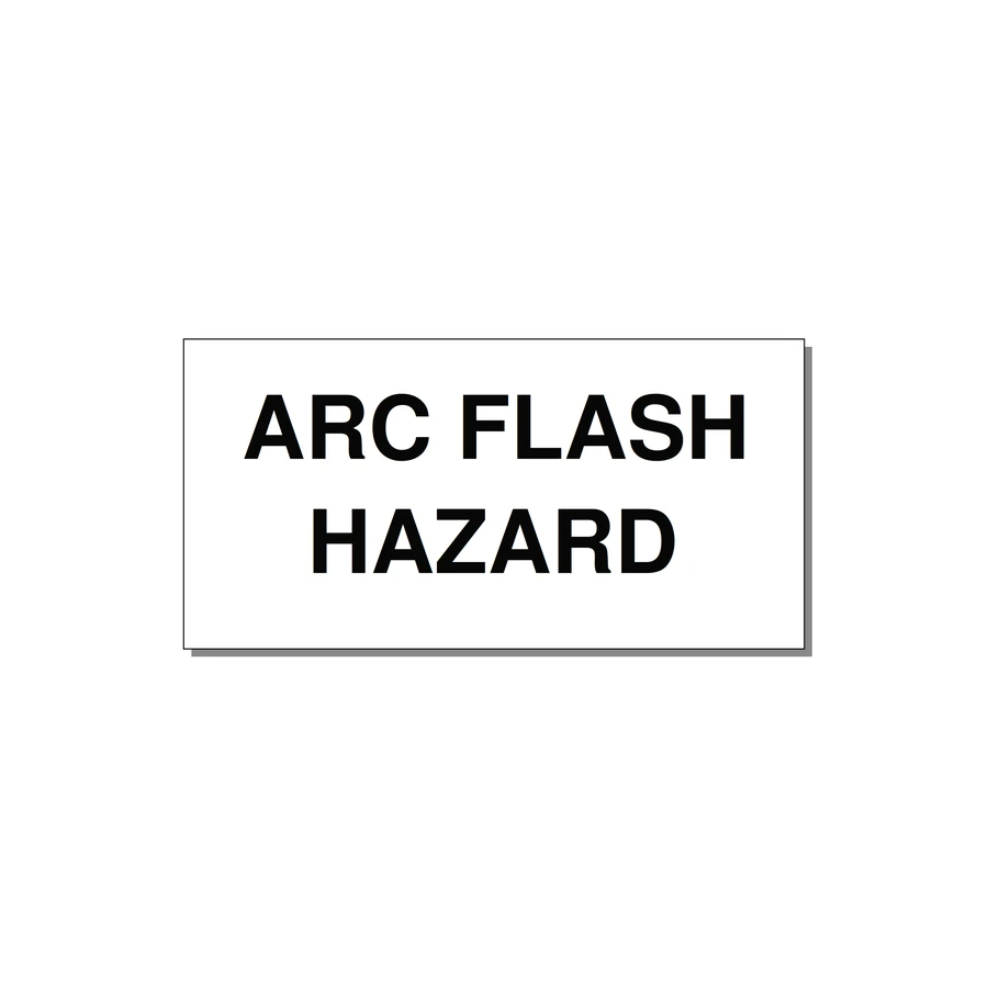 5.0x2.5" Arc Flash Safety Label - ARC FLASH HAZARD — 5x2.5" Black on White, Adhesive