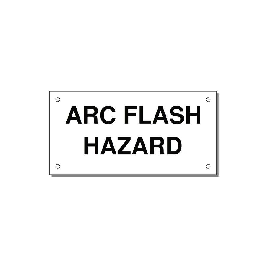 5.0x2.5" Arc Flash Safety Label - ARC FLASH HAZARD — 5x2.5" Black on White, Holes