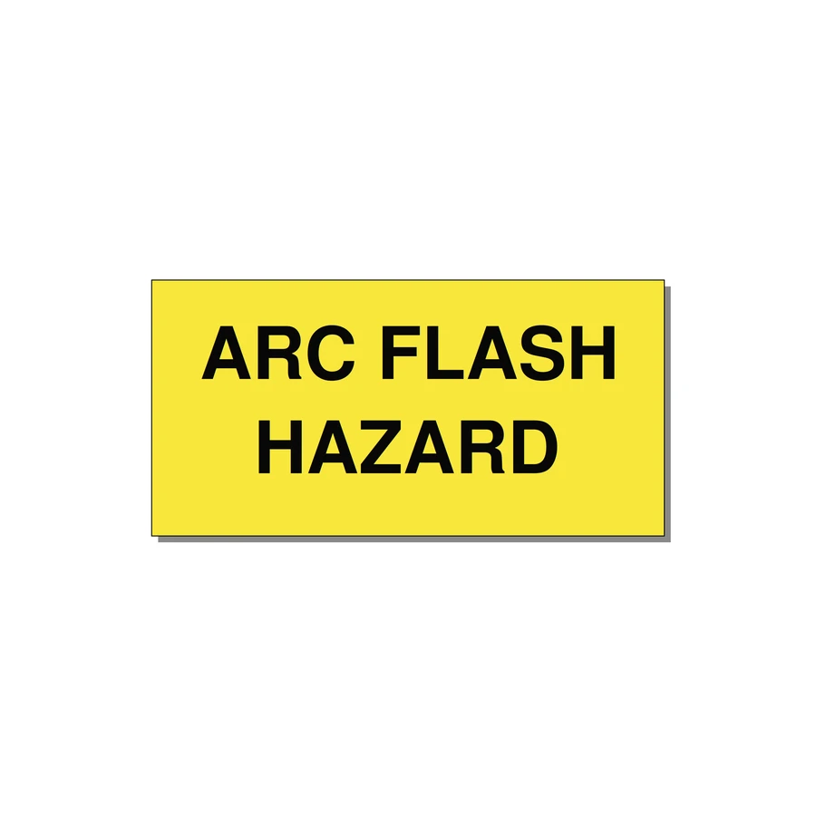 5.0x2.5" Arc Flash Safety Label - ARC FLASH HAZARD — 5x2.5" Black on Yellow, Adhesive
