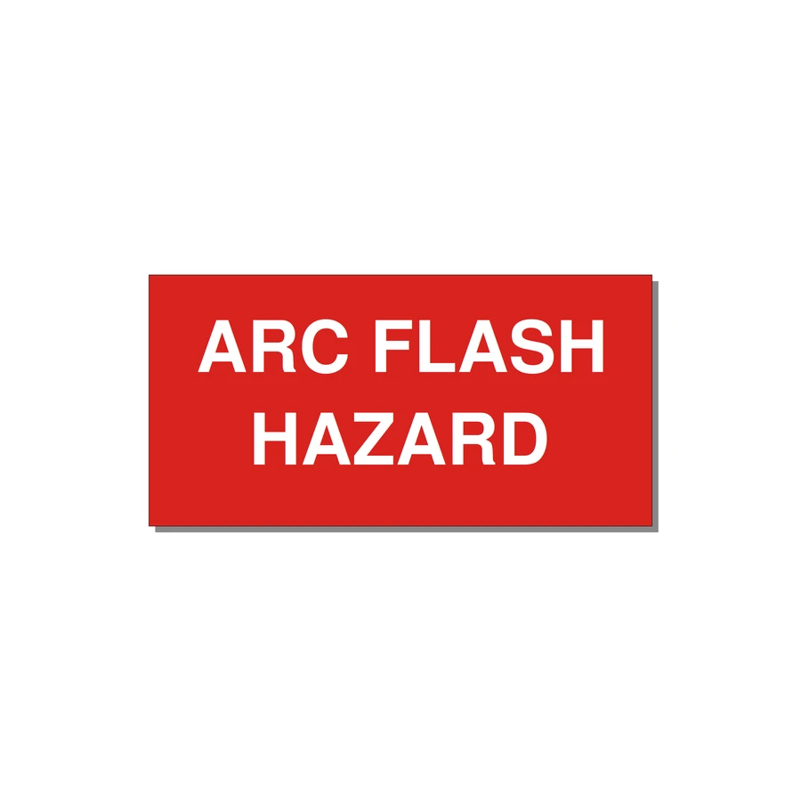 5.0x2.5" Arc Flash Safety Label - ARC FLASH HAZARD — 5x2.5" White on Red, Adhesive