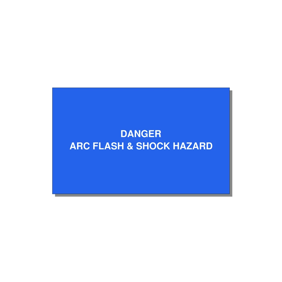 5.0x3.0" Arc Flash Safety Label - DANGER ARC FLASH & SHOCK — 5x3" White on Blue, Adhesive