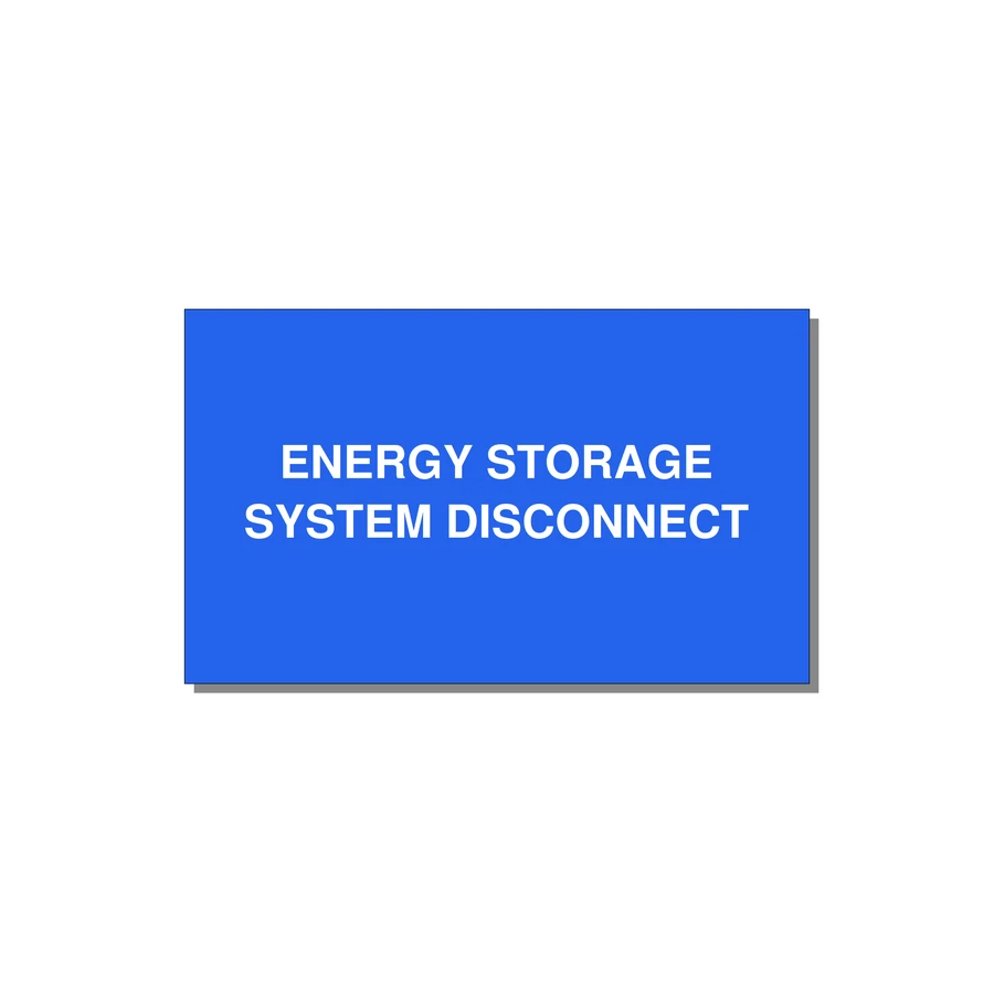 5.0x3.0" Disconnect Switch Label - ENERGY STORAGE SYSTEM DIS — 5x3" White on Blue, Adhesive