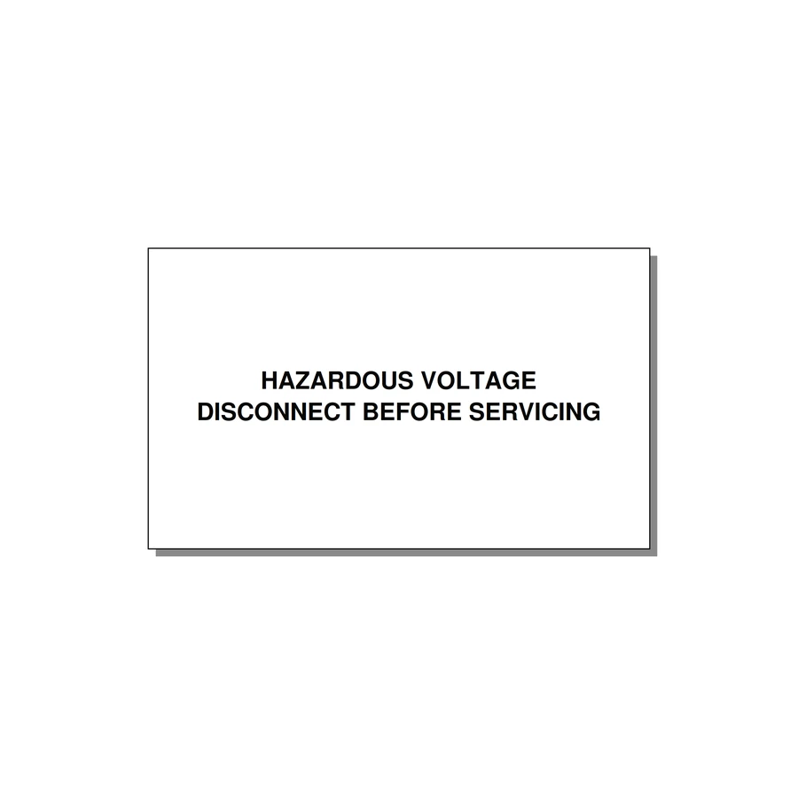 5.0x3.0" Disconnect Switch Label - HAZARDOUS VOLTAGE DISCONN — 5x3" Black on White, Adhesive