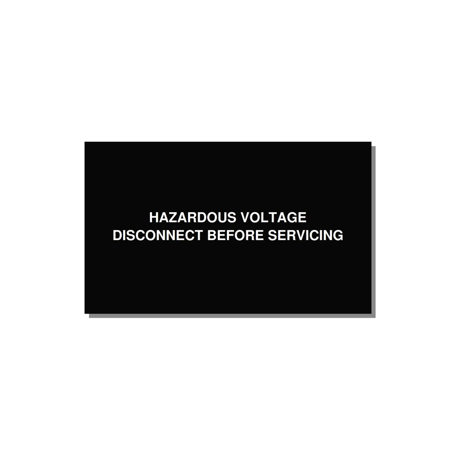 5.0x3.0" Disconnect Switch Label - HAZARDOUS VOLTAGE DISCONN — 5x3" White on Black, Adhesive
