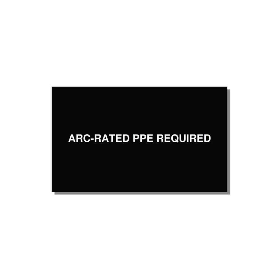5.0x3.0" PPE Requi — 5x3" White on Black, Adhesive