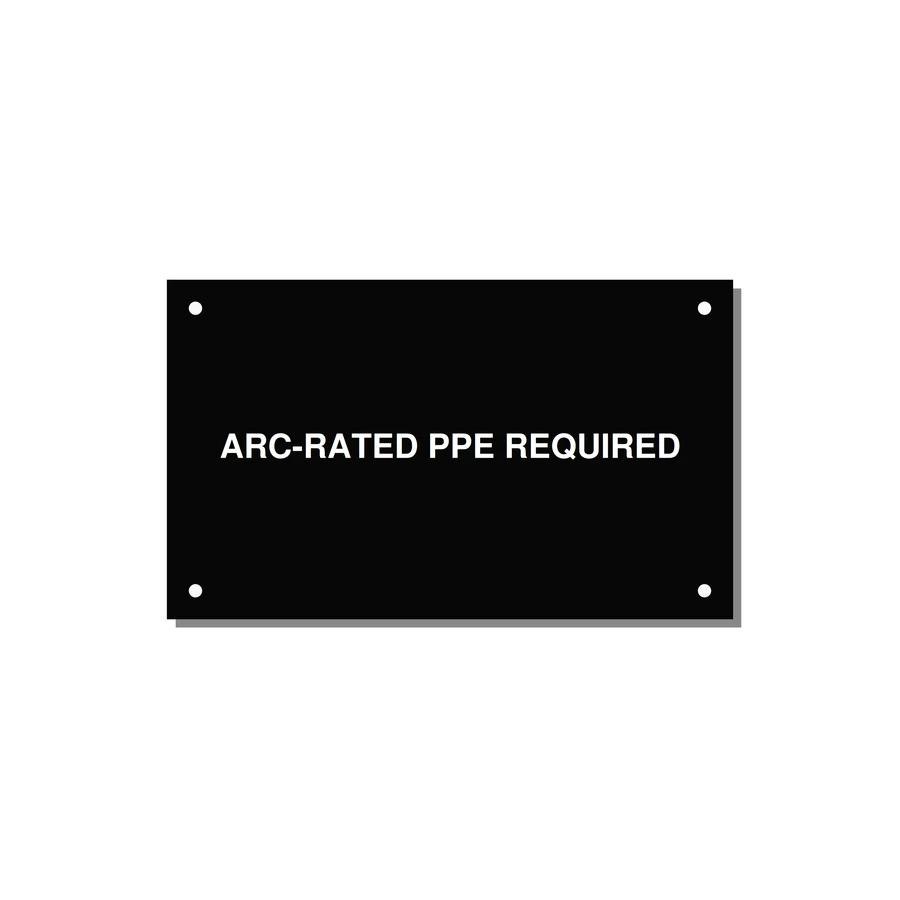 5.0x3.0" PPE Requi — 5x3" White on Black, Holes