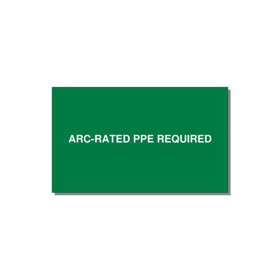 5.0x3.0" PPE Requi — 5x3" White on Green, Adhesive