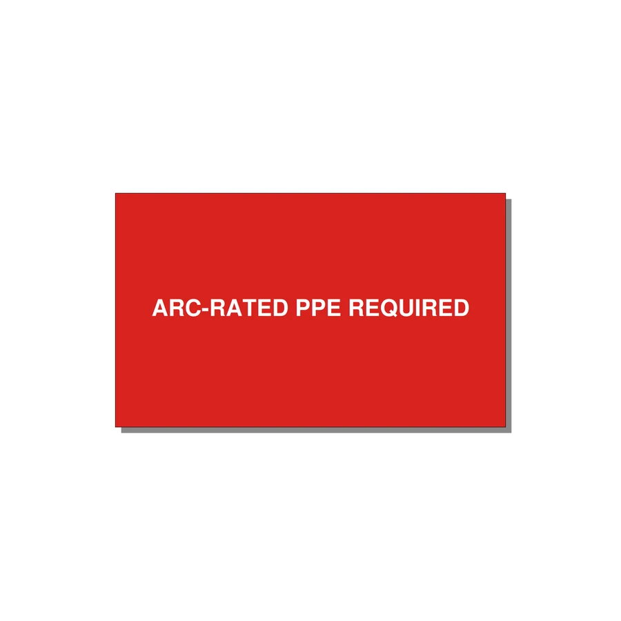 5.0x3.0" PPE Requi — 5x3" White on Red, Adhesive