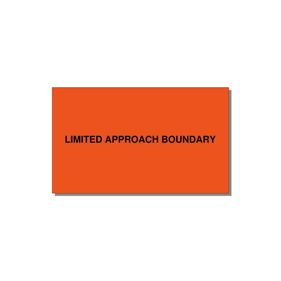 5.0x3.0" Safety Label - LIMITED APPROACH BOUNDARY — 5x3" Black on Orange, Adhesive