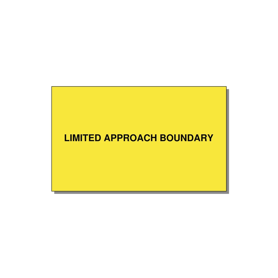 5.0x3.0" Safety Label - LIMITED APPROACH BOUNDARY — 5x3" Black on Yellow, Adhesive
