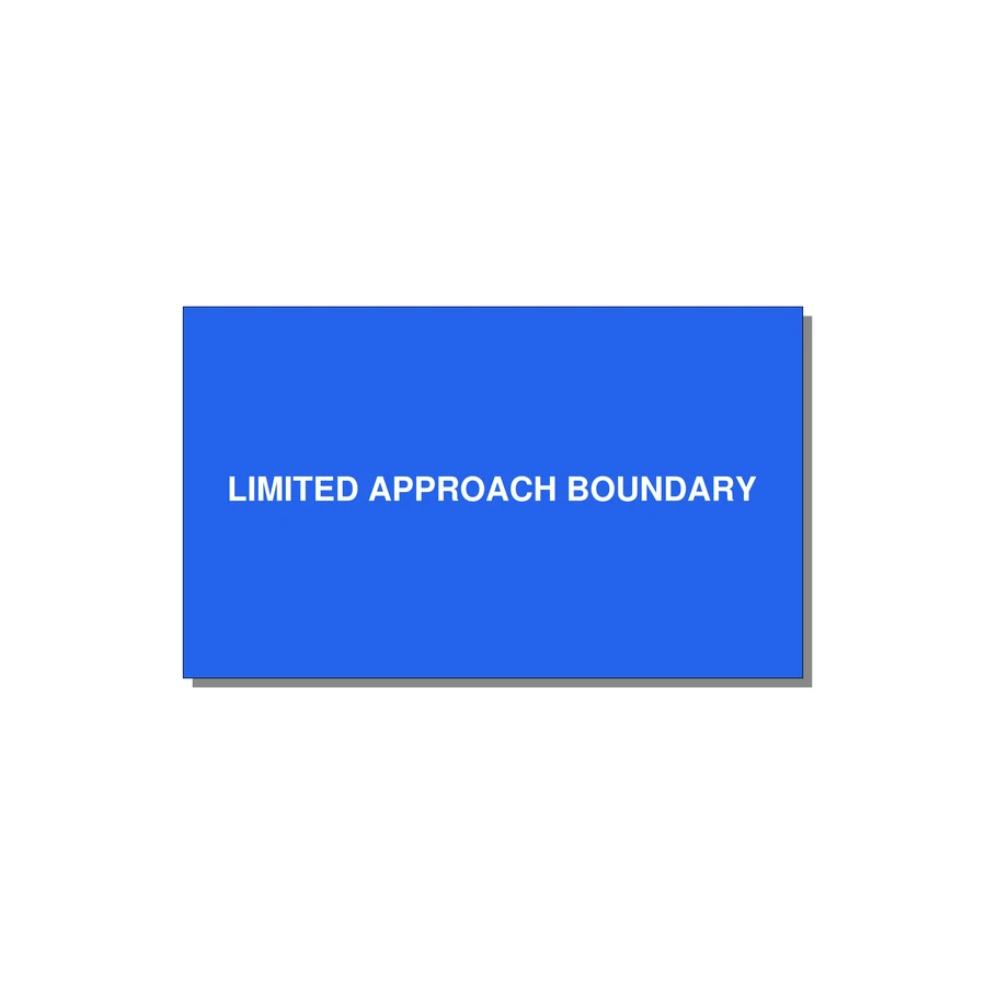 5.0x3.0" Safety Label - LIMITED APPROACH BOUNDARY — 5x3" White on Blue, Adhesive
