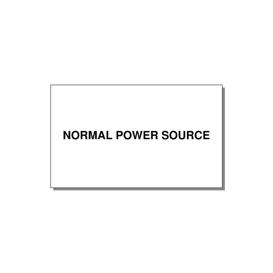 5.0x3.0" Safety Label - NORMAL POWER SOURCE — 5x3" Black on White, Adhesive