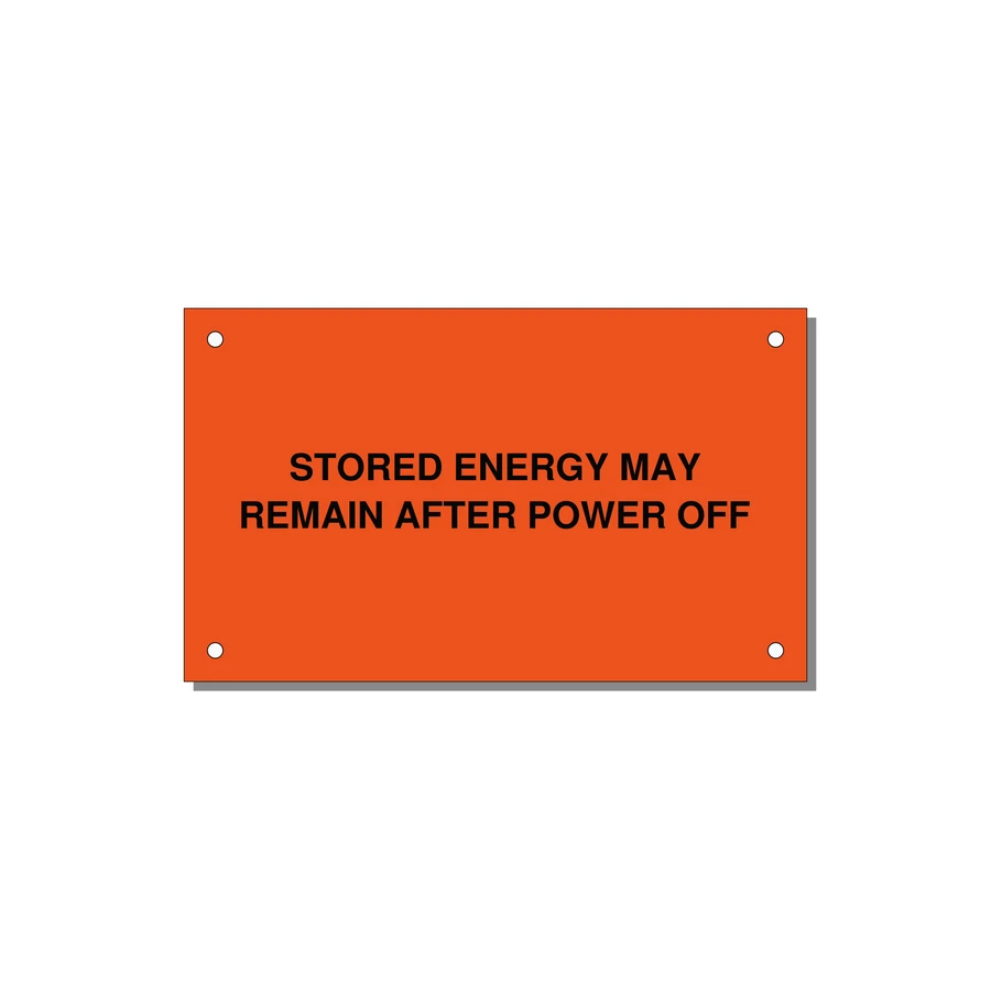 5.0x3.0" Safety Label - STO — 5x3" Black on Orange, Holes