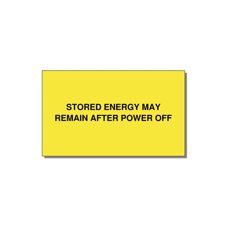 5.0x3.0" Safety Label - STO — 5x3" Black on Yellow, Adhesive