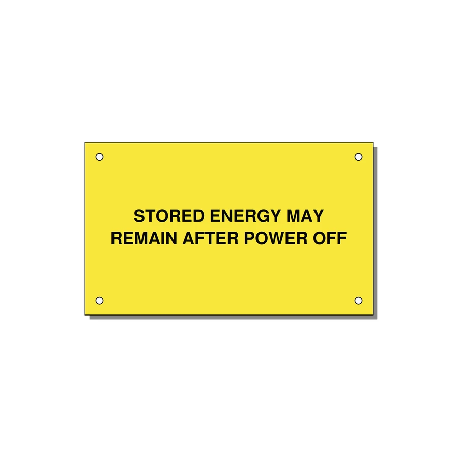 5.0x3.0" Safety Label - STO — 5x3" Black on Yellow, Holes